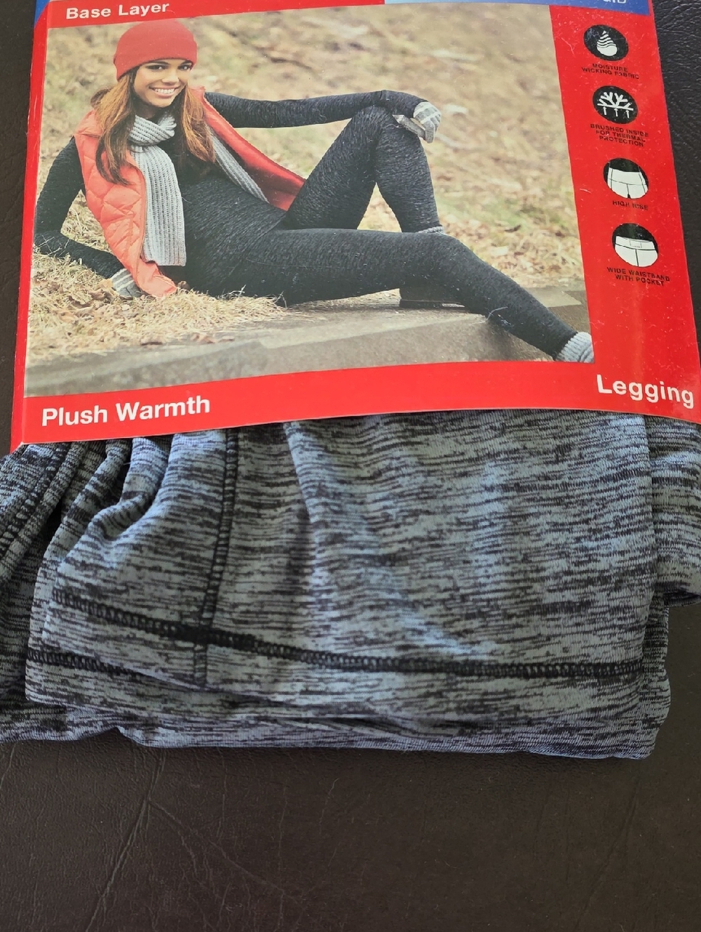 Cuddl Duds Heathered Gray Plush Warmth Leggings